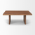 42" Brown and Natural Solid Wood and Wicker Square Double Pedestal Coffee Table - 880016490541