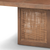 42" Brown and Natural Solid Wood and Wicker Square Double Pedestal Coffee Table - 880016490541
