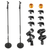 Universal Microphone Stand 2Pcs Height Adjustable 35 to 57" Round Base Floor Mic Holder Metal Build - 810199690032