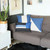 Homeroots Home Decor Blue And Ivory Diagonal Decorative Throw Pillow, 18 x 18 x 1 Inch
