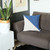 Homeroots Home Decor Blue And Ivory Diagonal Decorative Throw Pillow, 18 x 18 x 1 Inch