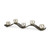 7" Silver Distressed Abstract Metal And Glass Tabletop Hurricane Candle Holder - 880016564280