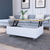 32" White And Oak Brown Wood and Metal Lift Top Coffee Table - 880016396133