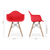 Red And Natural Heavy Duty Plastic And Solid Wood Dining Arm Chair - 608219247003