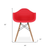 Red And Natural Heavy Duty Plastic And Solid Wood Dining Arm Chair - 608219247003