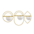 Set of Three Gold And White Metal 10 Ounce Wall Planters - 606114962151