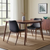 Set of Two Black and Brown Upholstered Faux Leather Dining Side Chairs - 880016705065