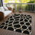 8' X 10' Black Ivory And Beige Abstract Washable Indoor Outdoor Area Rug - 608219090272