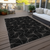 8' X 10' Black And Ivory Geometric Washable Indoor Outdoor Area Rug - 880016525267