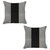 Set Of Two 18" X 18" Grey And Black Geometric Zippered Handmade Polyester Throw Pillow