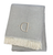 Herringbone Cotton Blend D Initial Throw Blanket with Tassels Embroidery - 880016744385