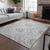 8' X 10' Gray Silver And Ivory Floral Medallion Washable Indoor Outdoor Area Rug - 608219299002