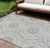 8' X 10' Gray Silver And Ivory Floral Medallion Washable Indoor Outdoor Area Rug - 608219299002