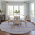 8' Ivory Blue And Gray Round Striped Washable Indoor Outdoor Area Rug - 608219333638