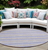 8' Ivory Blue And Gray Round Striped Washable Indoor Outdoor Area Rug - 608219333638