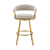 26" Taupe and Gold Fabric and Stainless Steel Low Back Counter Height Swivel Bar Chair - 880016540277