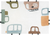 3' X 4' Blue Brown And White Transportation Youthful Washable Area Rug - 880016542158