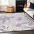 8' X 10' Lavender Lilac And Ivory Floral Washable Indoor Outdoor Area Rug - 608219111519