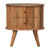 Solid Wood Oval Ribbed Texture Two Drawer Nightstand - 880016391480