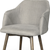 Gray And Brown Upholstered Fabric Dining Arm Chair - 608219284787