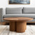 39" Natural Solid Wood Round Pedestal Coffee Table - 880016586459