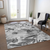 8' X 10' Gray And Charcoal Floral Washable Indoor Outdoor Area Rug - 880016763652