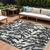 9' X 12' Black Gray And Ivory Animal Print Washable Indoor Outdoor Area Rug - 606114940142