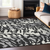 9' X 12' Black Gray And Ivory Animal Print Washable Indoor Outdoor Area Rug - 606114940142