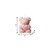 4" Pink French Market Scented Dimensional Teddy Bear Candle - 880016831504