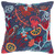 Homeroots Dark Blue Jacobean Bloom Embroidered Throw Pillow, Dark Blue, 20 x 20 Inches