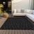 8' X 10' Black And Ivory Geometric Washable Indoor Outdoor Area Rug - 608219023935