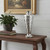 20" Antiqued Silver Etched Floral Glass Round Table Vase - 880016563160