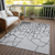9' X 12' Gray And Charcoal Abstract Washable Indoor Outdoor Area Rug - 608219278250