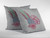 18” Pink White Peacock Zippered Suede Throw Pillow