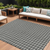 8' X 10' Black And Ivory Geometric Washable Indoor Outdoor Area Rug - 880016863017