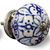 Set of Eight Blue And White Ceramic And Metal Drawer Pull Knobs - 608219029425