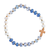 Stretch Bracelet Blue Gemstones W/Cross - 603799687508