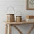 Set of Two Natural Wood And Steel Bucket Pot Planters - 880024904450