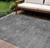 8' X 10' Gray And Smoky Black Abstract Washable Indoor Outdoor Area Rug - 880016457018