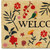 17" X 29" Brown Red Black And Green Floral Birds Welcome Outdoor Coir Door Mat - 880024661476