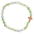 Stretch Bracelet Green Gemstones W/Cross - 603799687522