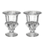 Set of Two Clear Glass Urn Table Vases - 880016783063