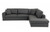 Dark Gray Italian Leather Modular L Shaped Two Piece Corner Sectional - 606114151616