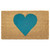 24" X 36" Brown And Turquoise Heart Outdoor Coir Door Mat - 880016435641