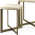 Set of Two Natural and Gold Solid Wood and Metal Square Cross Legs Nested Tables - 880016626780