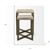 Set of Two Natural and Gold Solid Wood and Metal Square Cross Legs Nested Tables - 880016626780