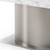 72" Gray White and Silver Marble and Stainless Steel Pedestal Base Dining Table