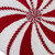 16" Red And White Cotton Velvet Round Christmas Striped Throw Pillow - 880024843155
