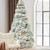 4.5' White Pre Lit Full Flocked Spruce Christmas Tree - 880016769296