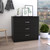 31" Black Wood Three Drawer Dresser - 880024862309